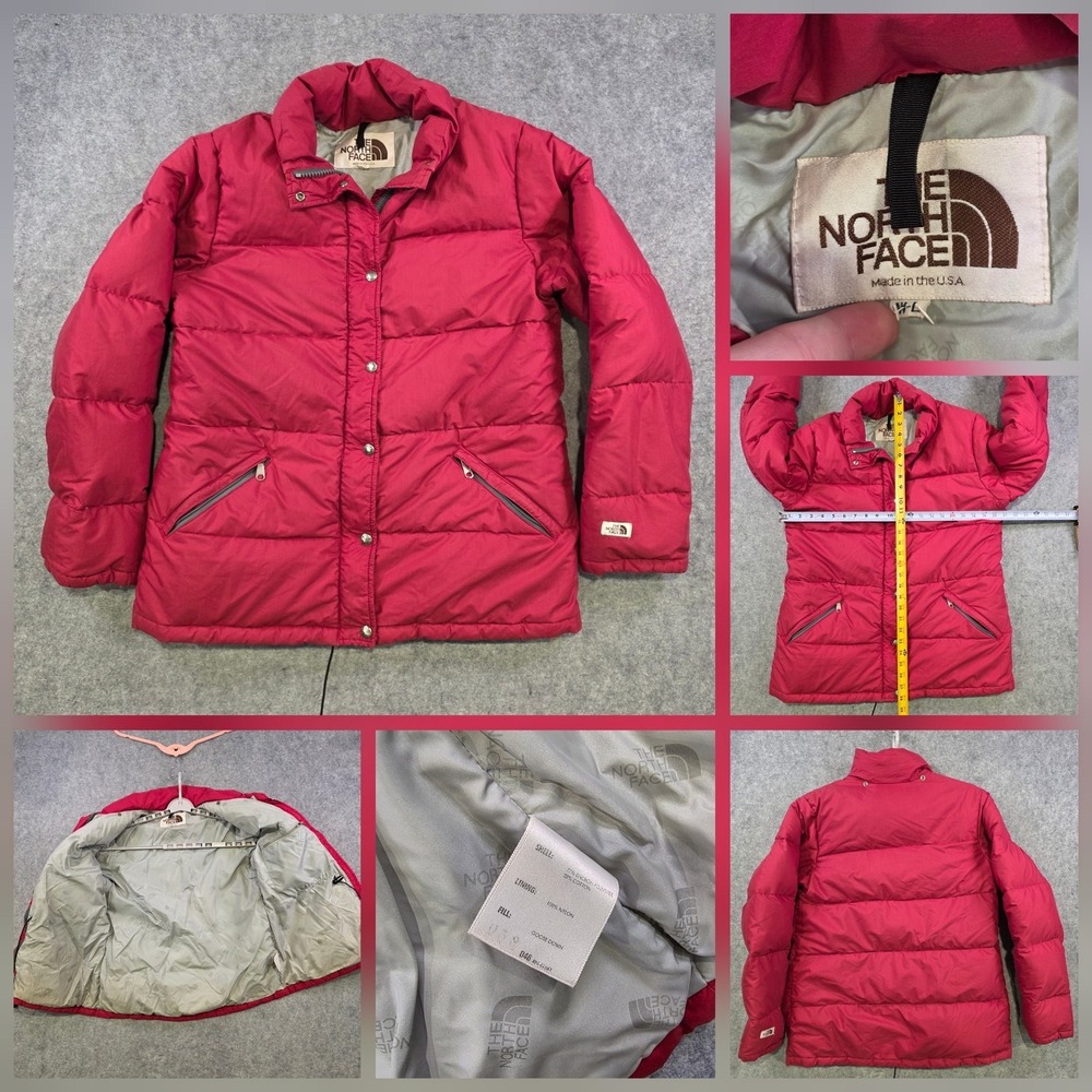 Vintage The North Face Jacket Womens Large Red Down Puffer Made‎ USA Ski 80s